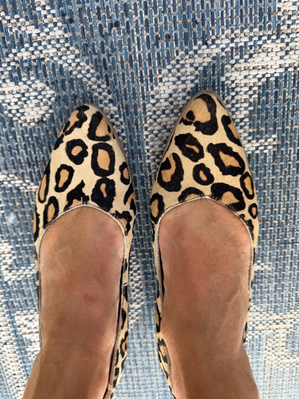 Dr. Scholl's Leopard Print Pointed Toe Flats in Tan and Black